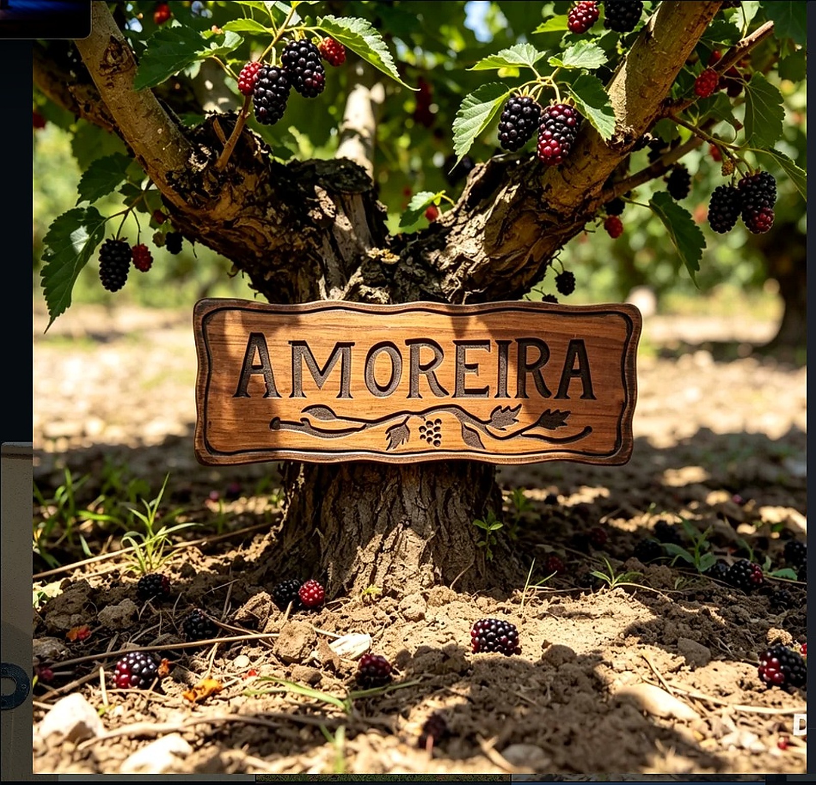 Placa artesanal em madeira