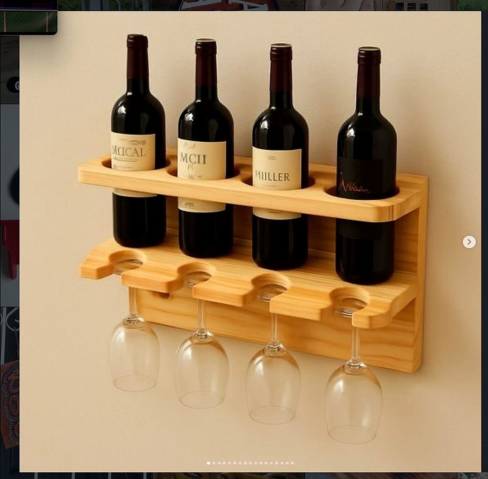 Porta vinhos em madeira